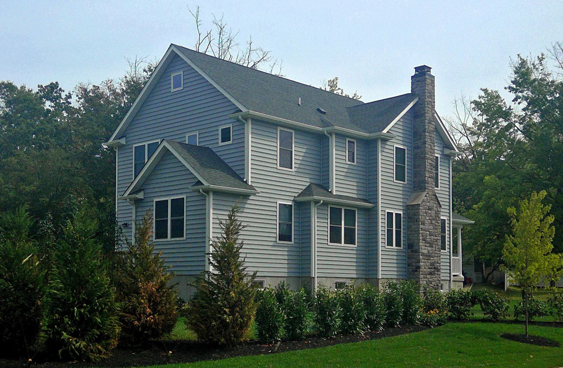 Rear left with landscaping