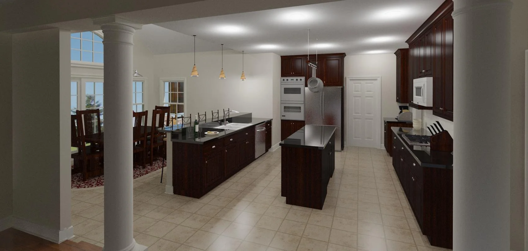 Kitchen with center island