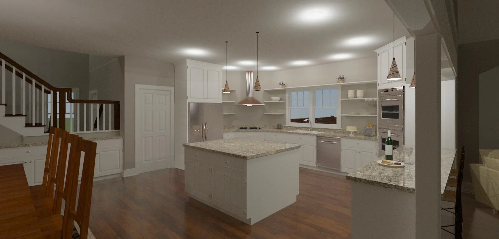 Kitchen with center island