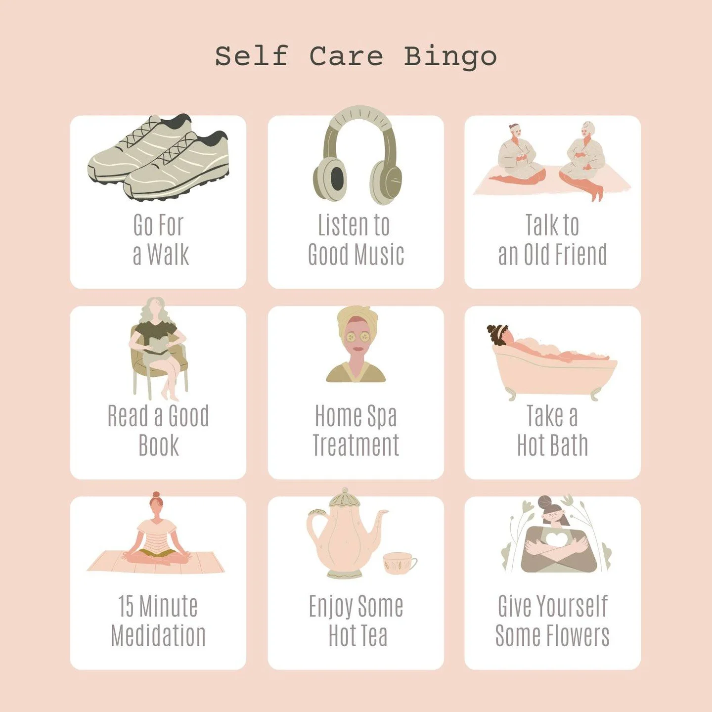 What can you tick off on this self-care bingo today?

#SelfCare #TaylorYourPath #EmpoweredParenting