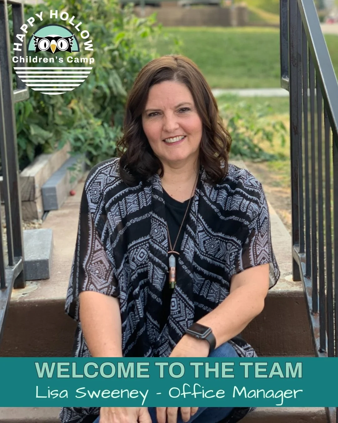 Please join us in welcoming Lisa Sweeney to the Happy Hollow team!
Lisa is our new Office Manager, and she brings a love for camping, hiking, and all things outdoors. Her passion for camp makes her a perfect fit for Happy Hollow, and we are so excite
