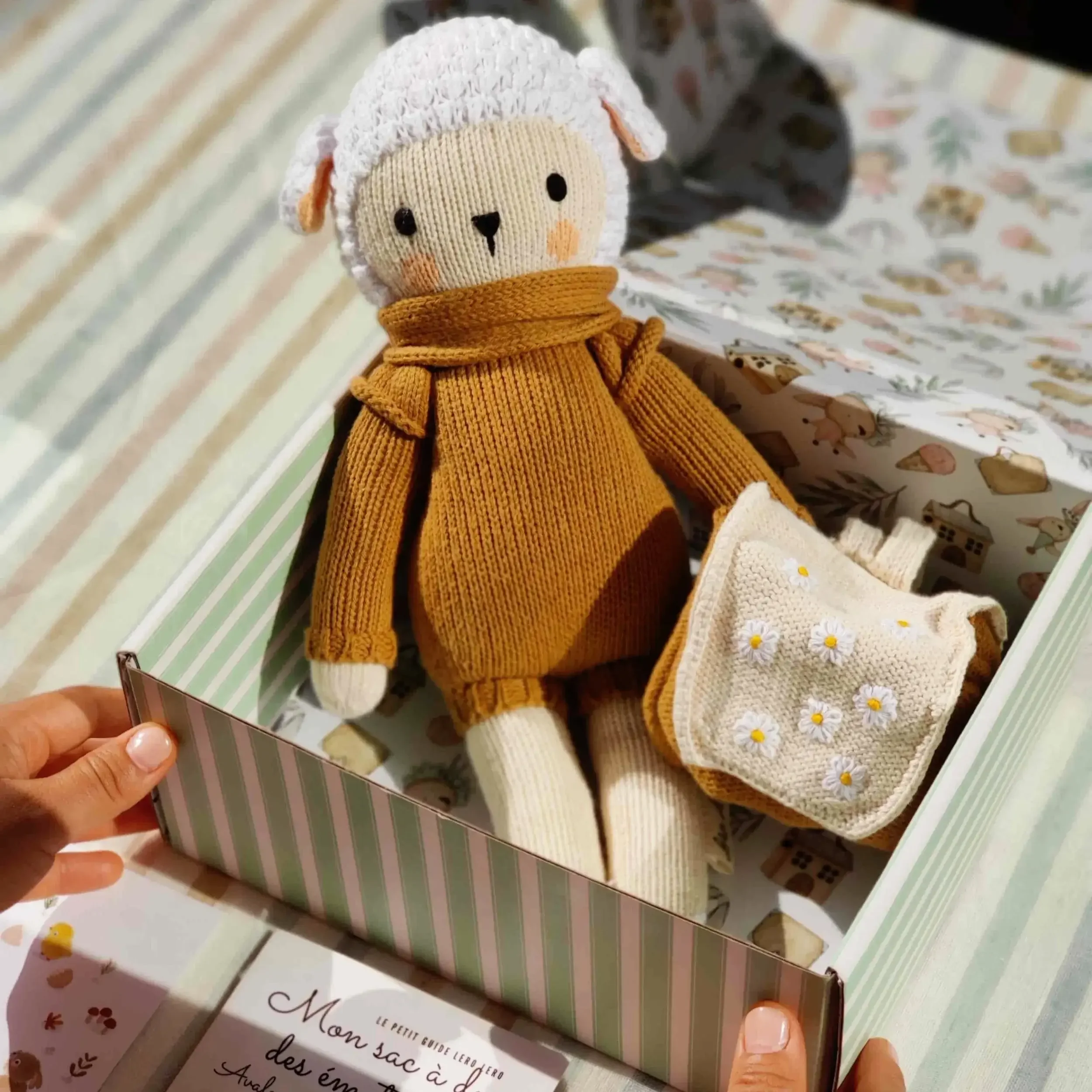 Coffret cadeau de la peluche des émotions Nino Caramel