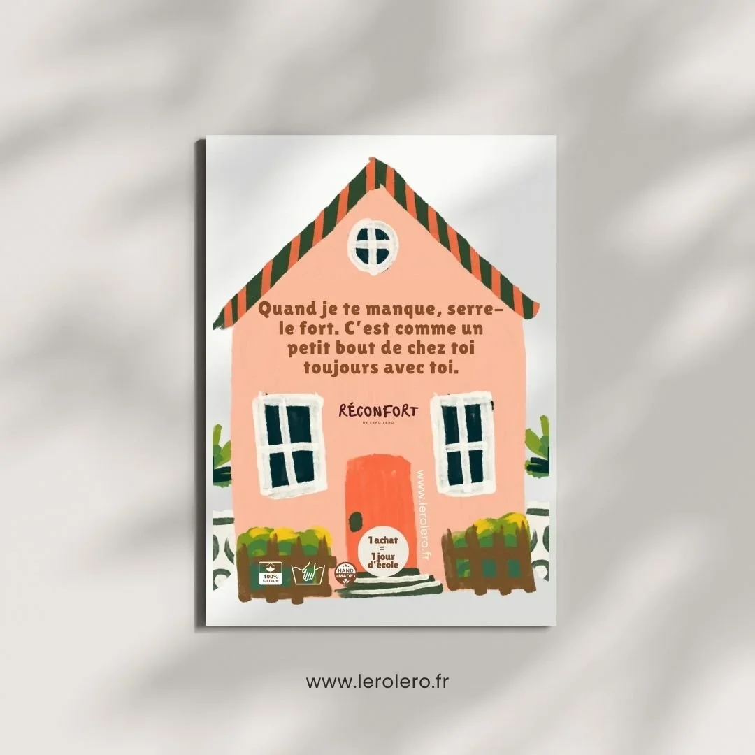 Carte proposée avec le coussin Maison du Réconfort pour réconforter