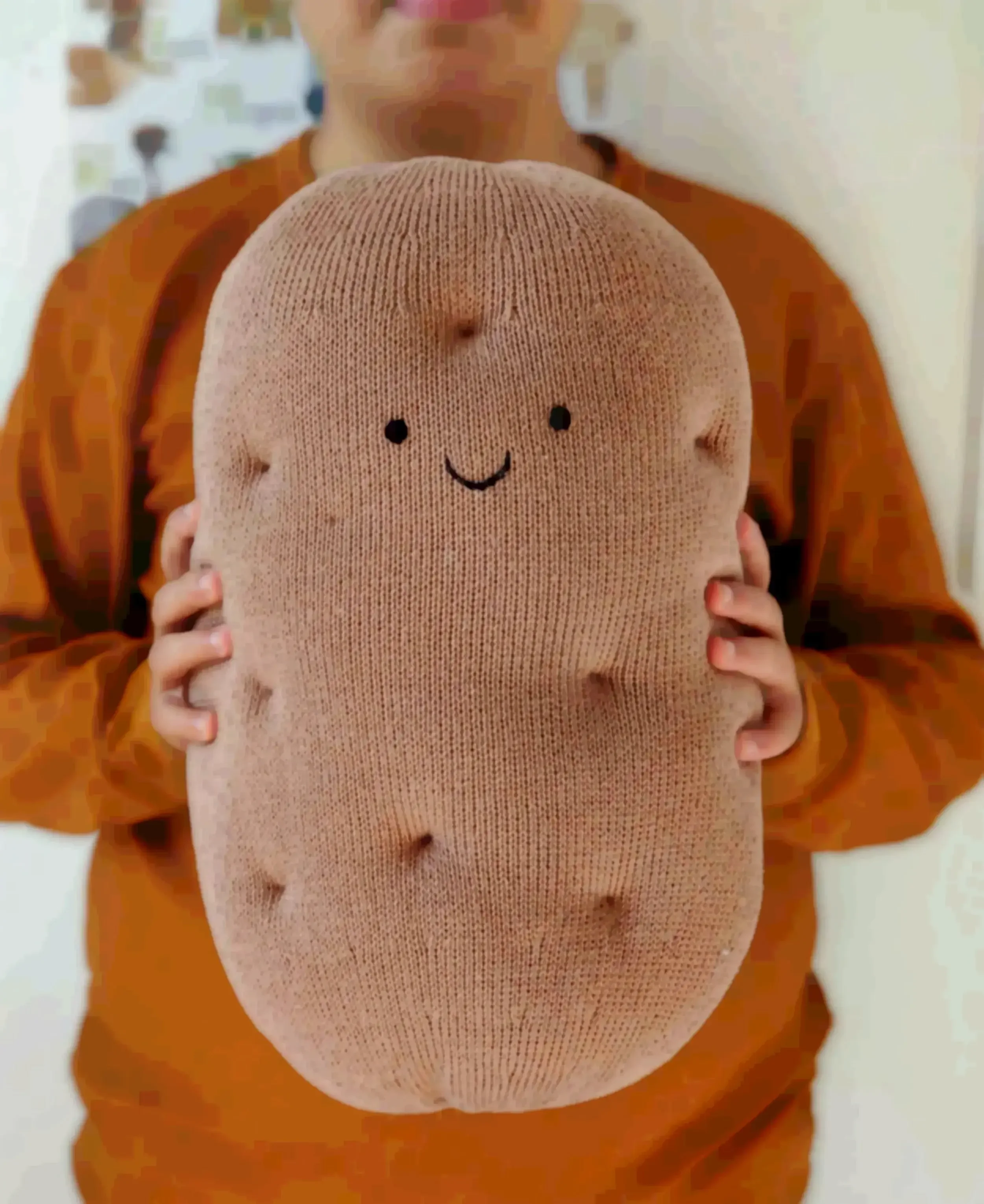 Coussin Pomme de terre en coton – Cadeau symbolique « Unique comme toi »