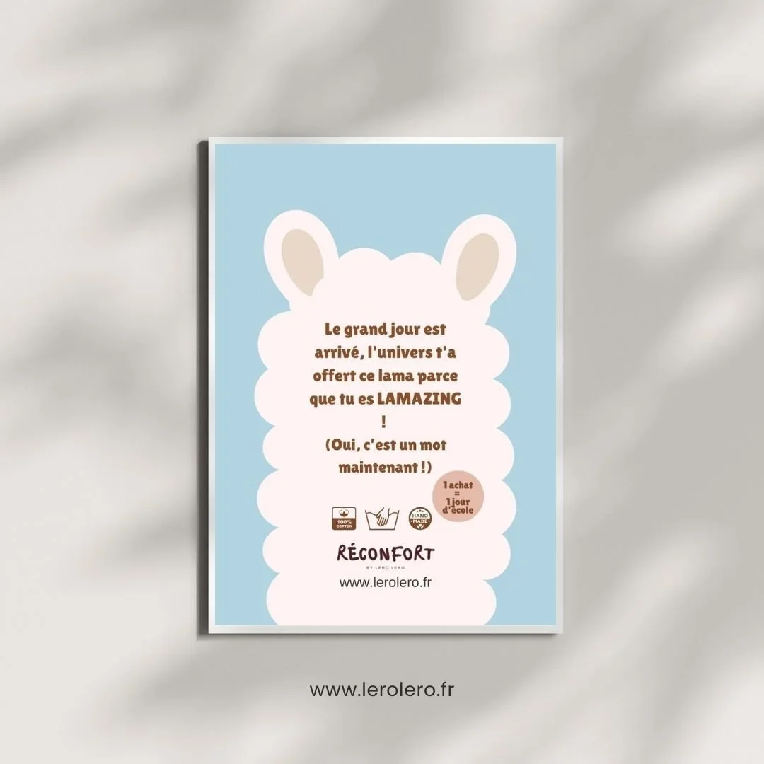 Carte Lamazing proposée avec le coussin Lama