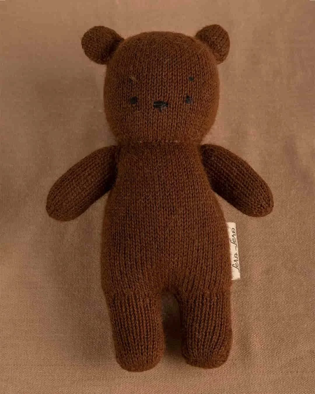 Ourson en peluche chocolat Teddy Bear tricoté en alpaga