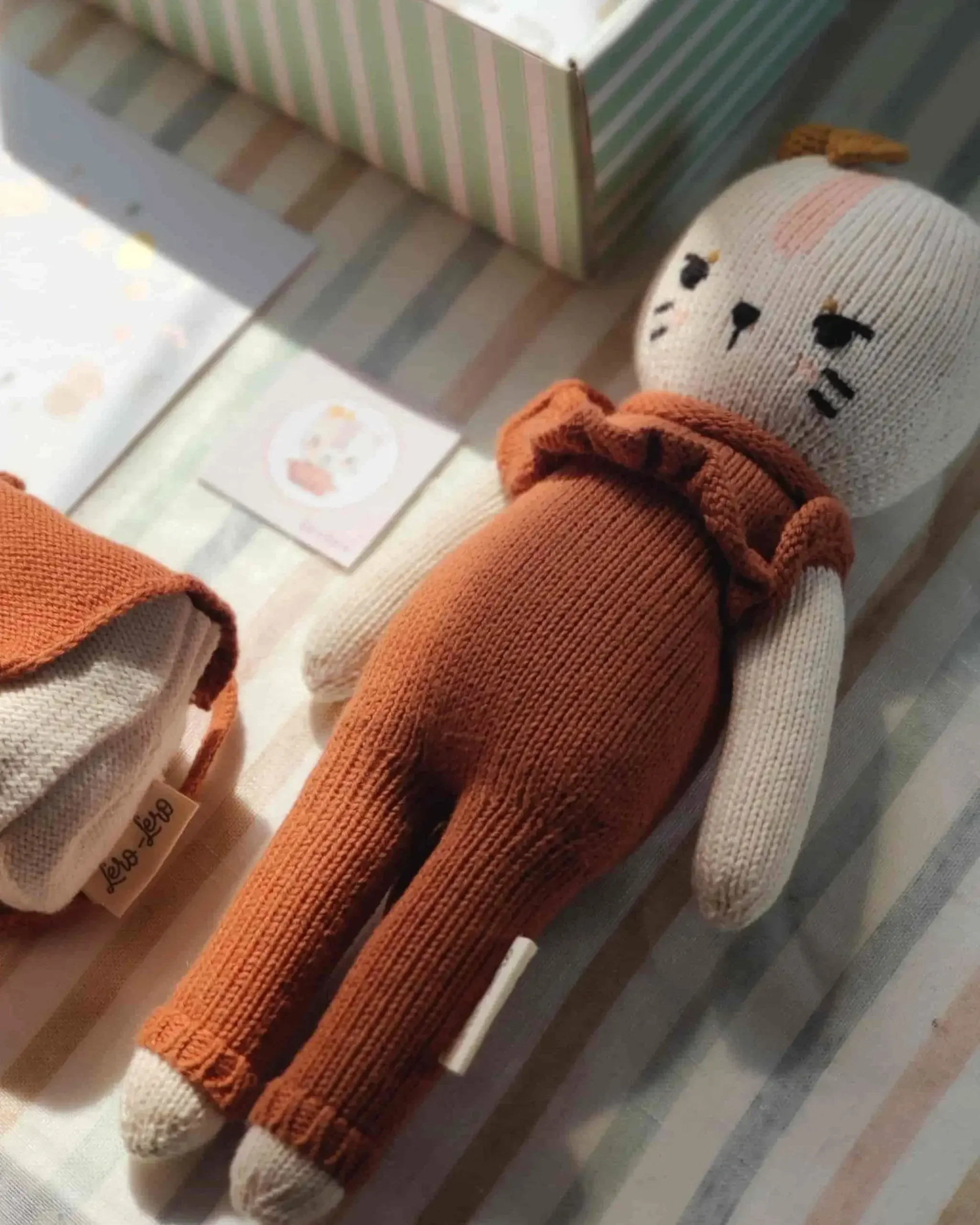 Ima la peluche artisanale chat en coton bio
