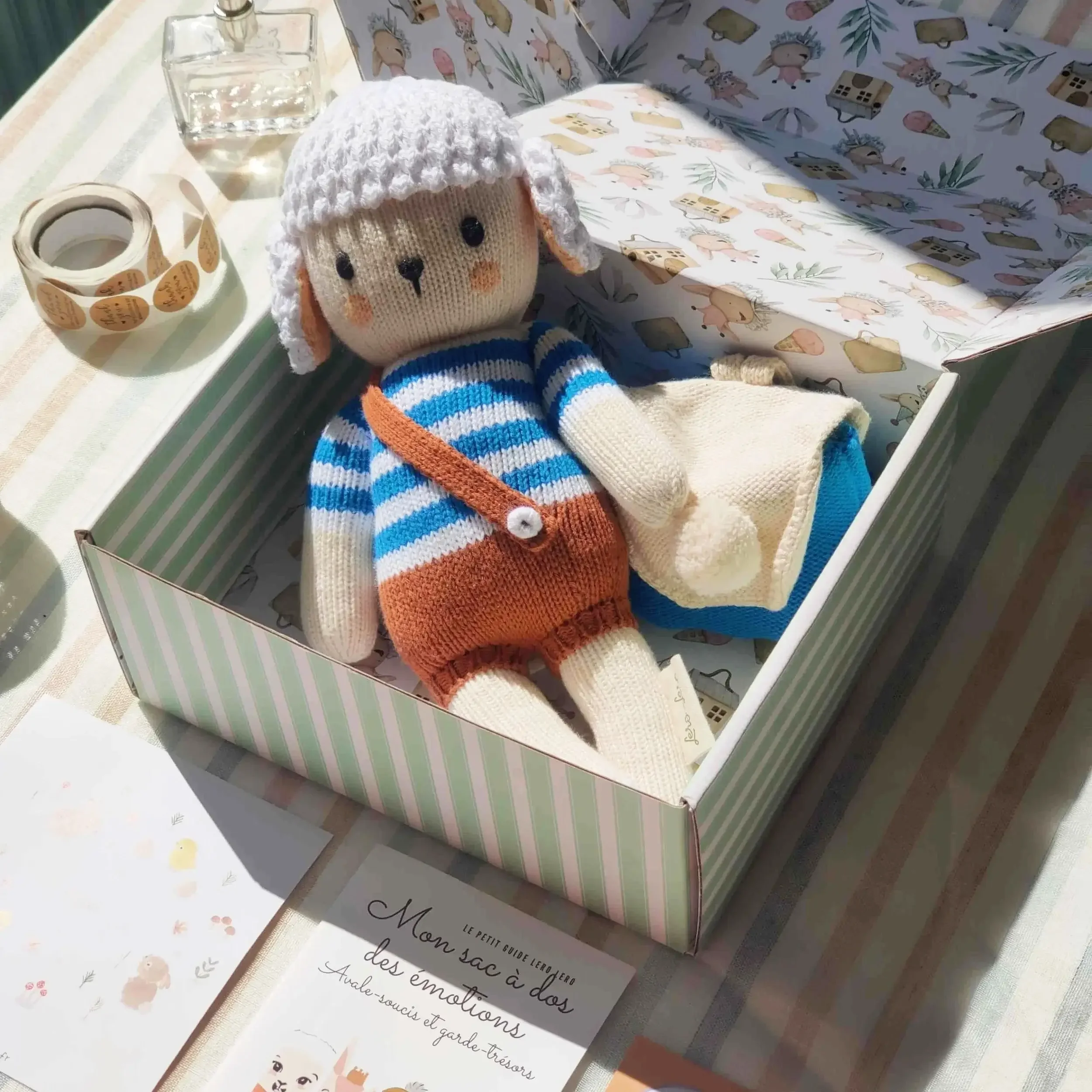 Coffret cadeau de la peluche des émotions Nino Marin