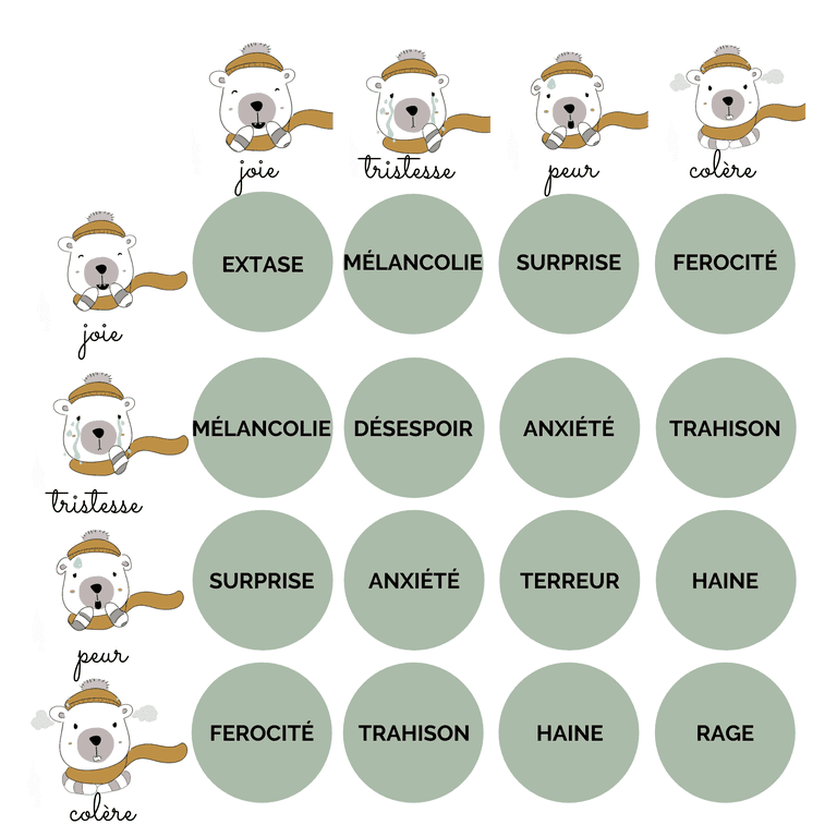 Extrait du guide des émotions Montessori fourni avec le coffret Ima