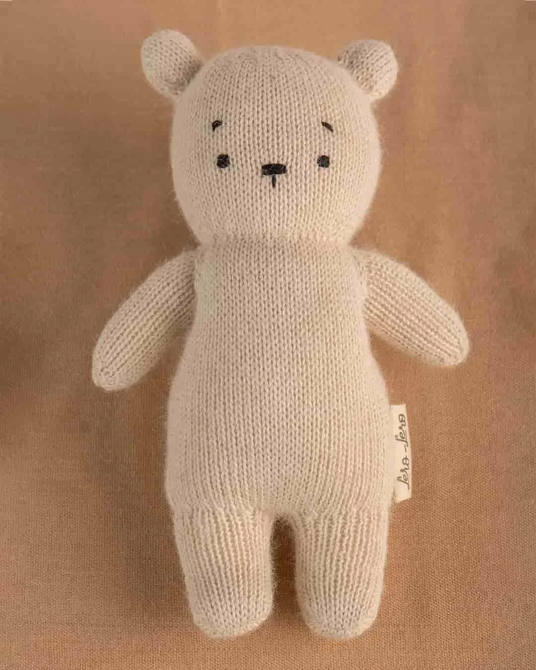 Ourson en peluche blanc Teddy Bear tricoté en alpaga