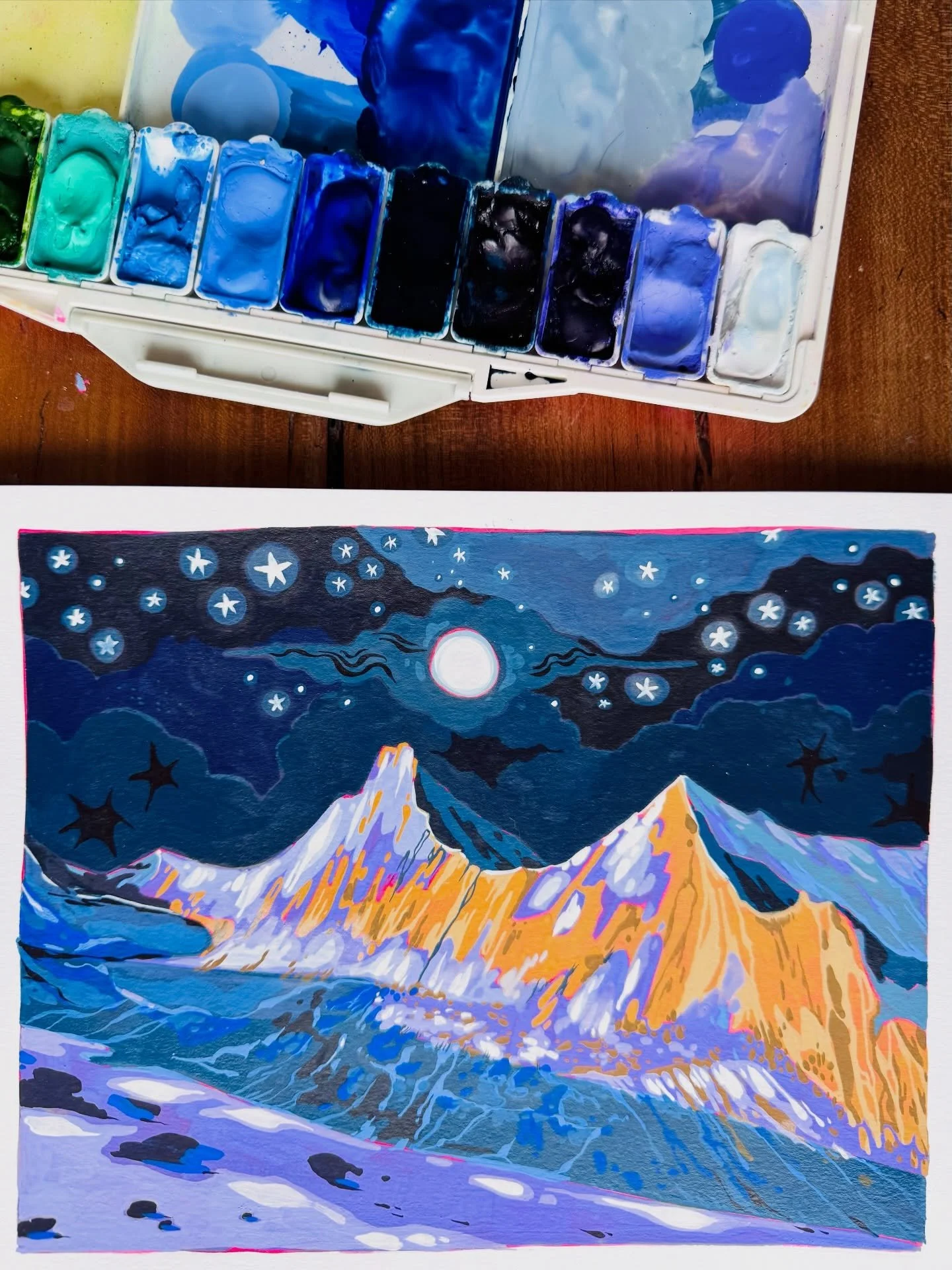 DRAW THE ALPS 8 - Voici la derni&egrave;re entr&eacute;e du challenge ! J&rsquo;ai ador&eacute; faire toutes ces peintures &agrave; partir des photos de @petit.crocus et @alexiawinterhalter pour @drawthealps 
Merci &agrave; vous les filles !

#dtawin