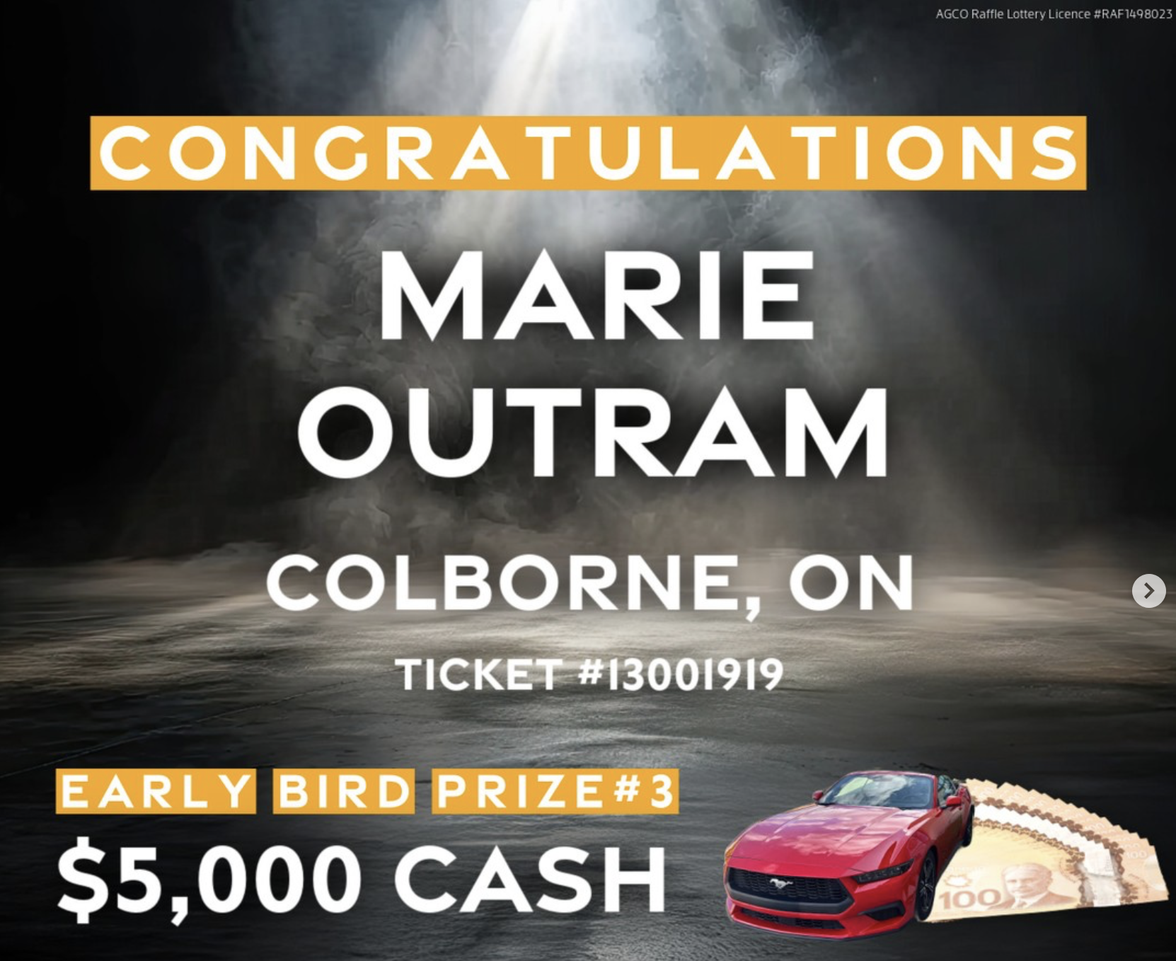 Ancaster Mustang Lottery | Ancaster | Rotary | 50/50 Cash