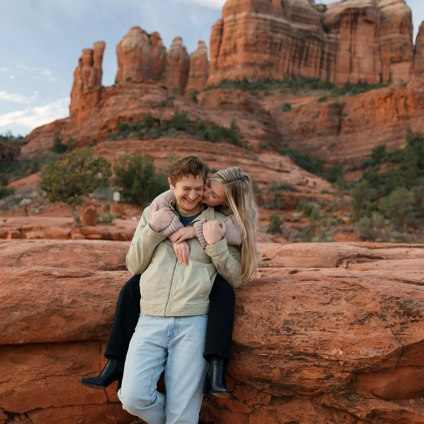Carissa + Mark's Destination Engagement Session in Sedona