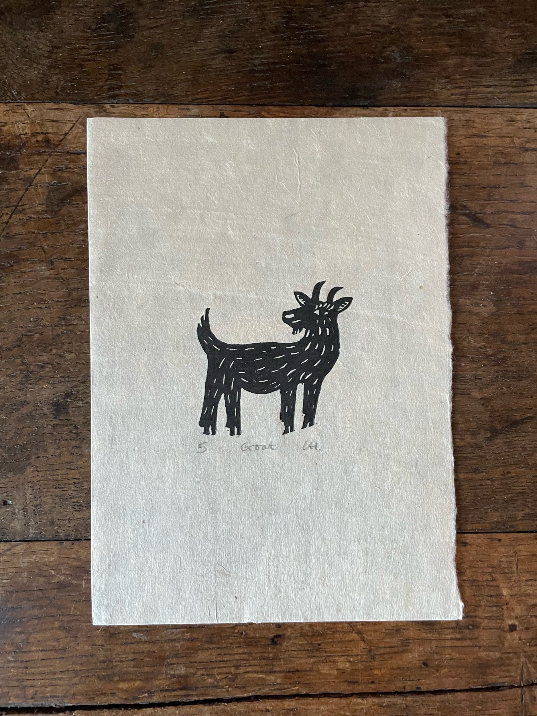 Little Goat - Linocut Print