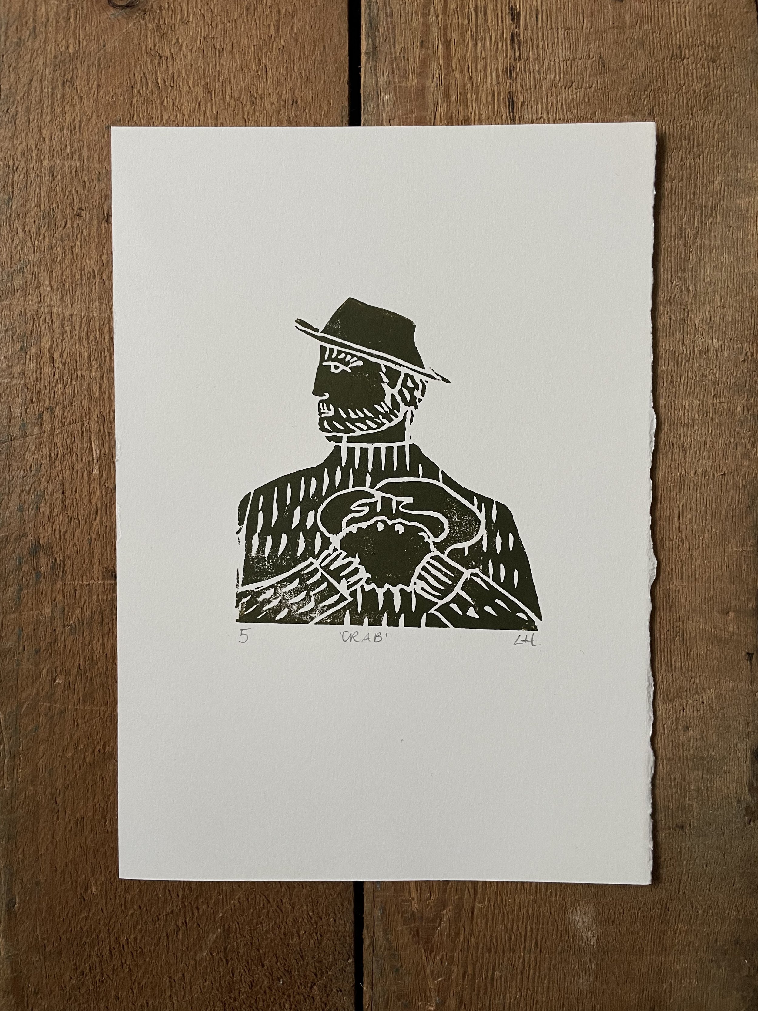 Crab - Linocut Print