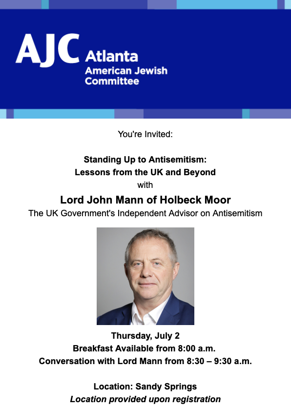 Standing Up to Antisemitism: Lessons from the UK and Beyond with Lord John Mann&nbsp;of Holbeck Moor