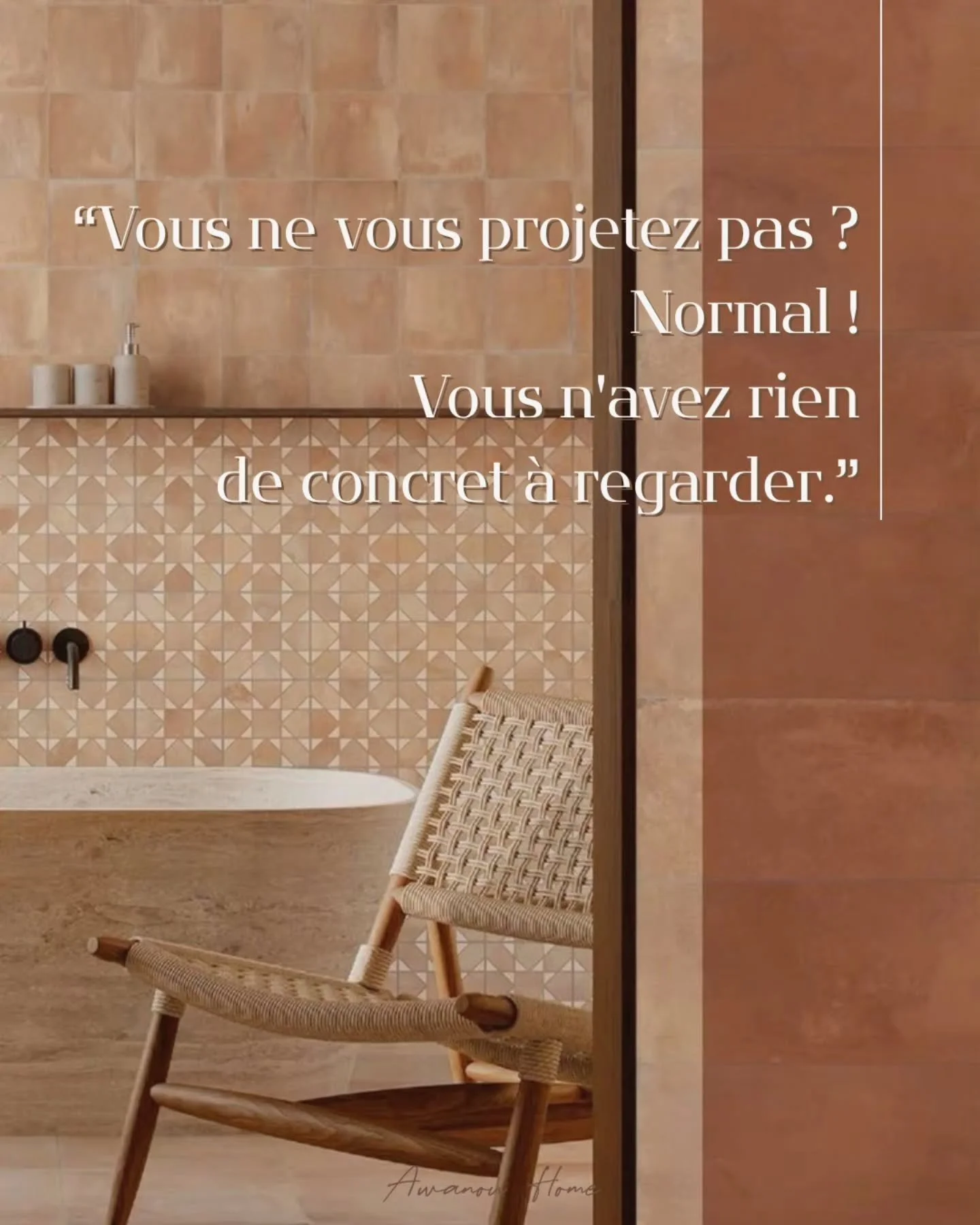 ✨️ Vous ne vous projetez pas ? Normal. Vous n'avez rien de concret &agrave; regarder. ✨️

Et je comprends. Se projeter dans un int&eacute;rieur qui n'existe pas encore, ce n'est pas naturel pour tout le monde.

Le style ethnique contemporain, c'est u