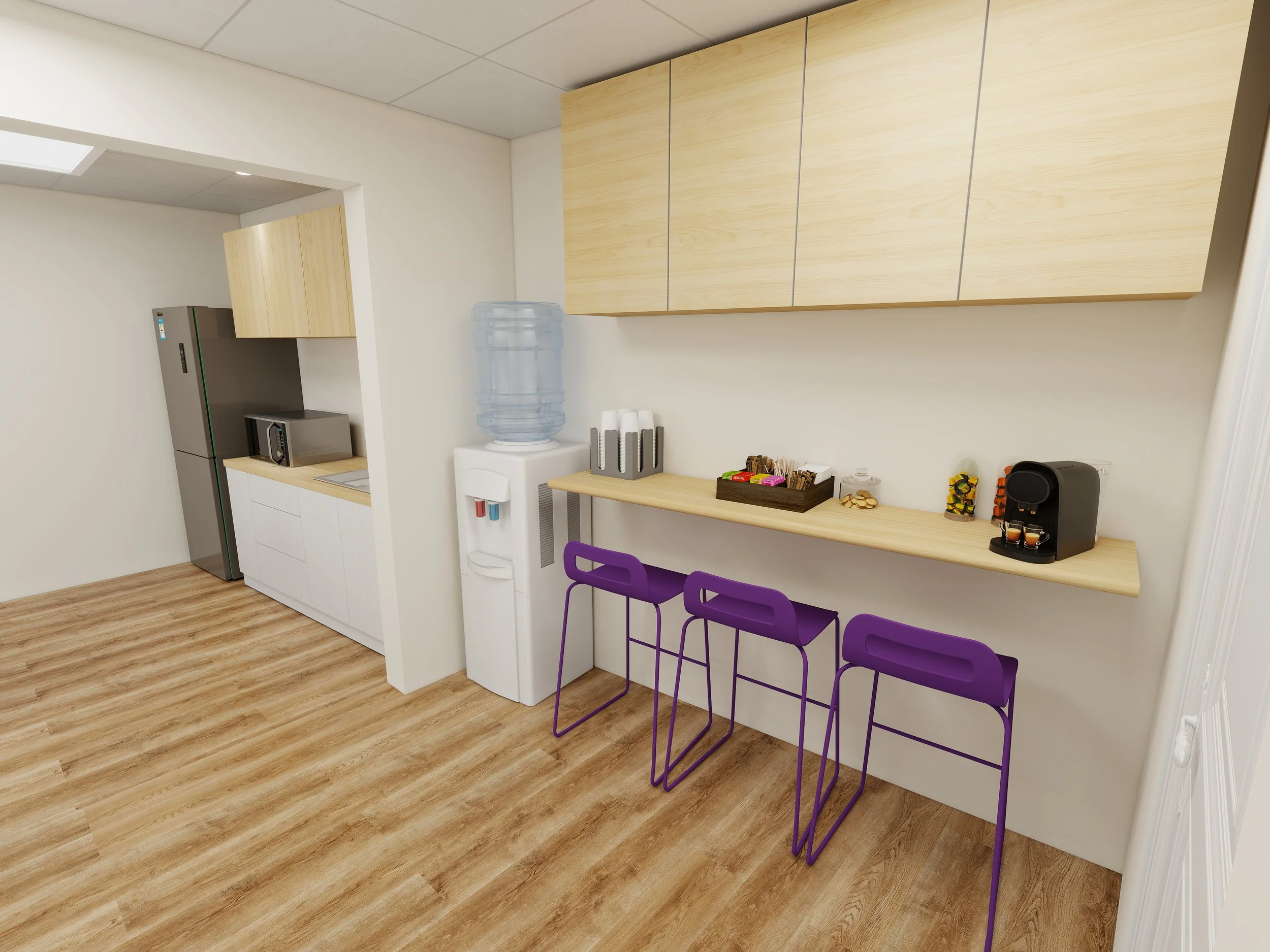 Cuisine & Espace café - Visuel 3D