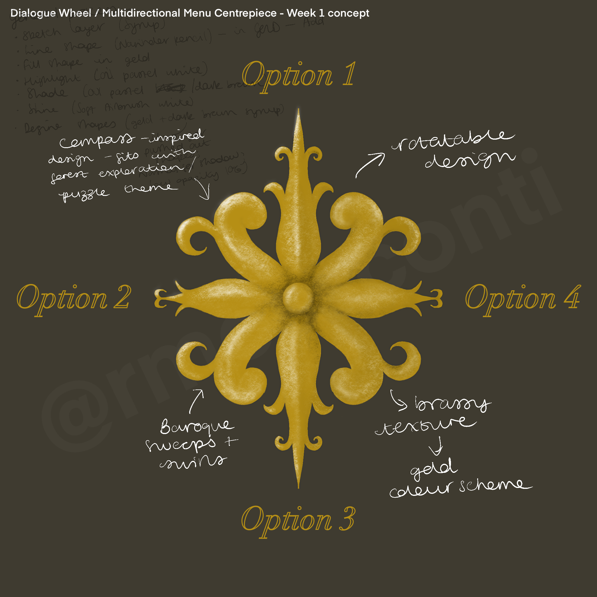 First rough draft of dialogue wheel.