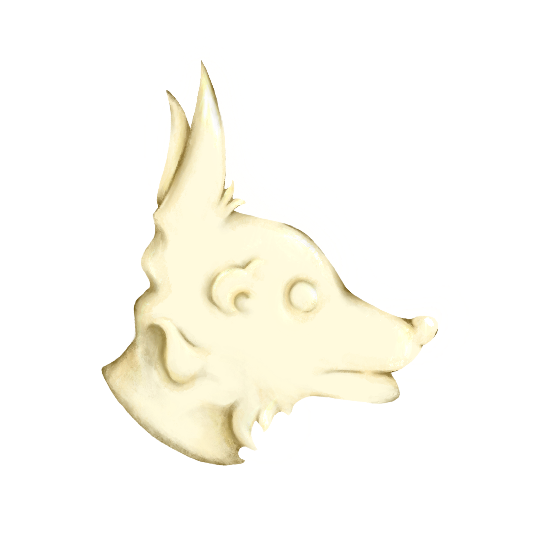 Close-up view and final render of ivory PC bust.