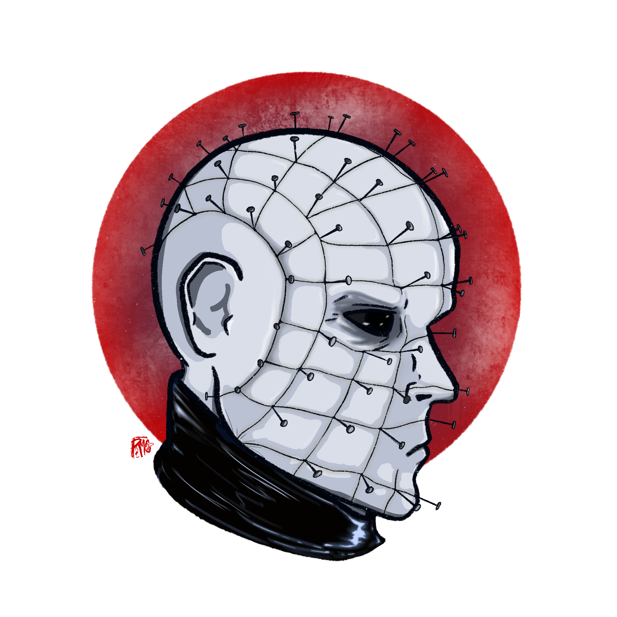 "Saint Pinhead" sticker design