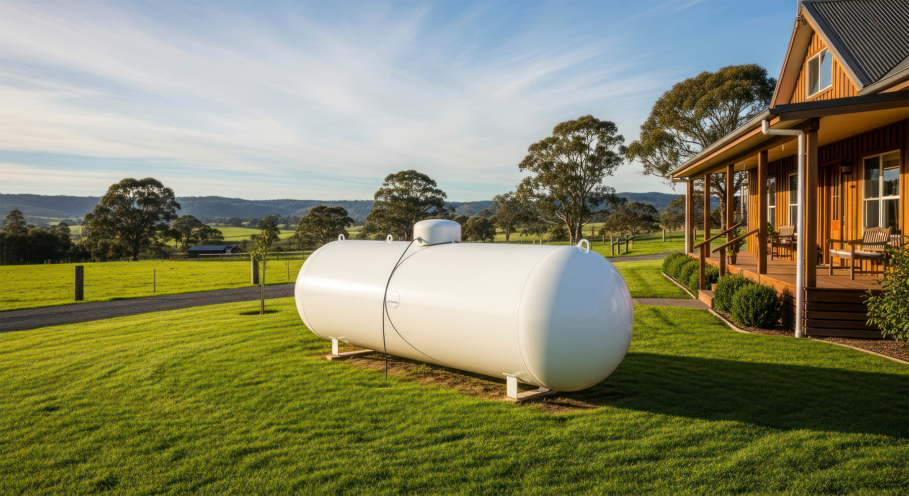 propane tank used for backup power sitting outside a North Carolina home