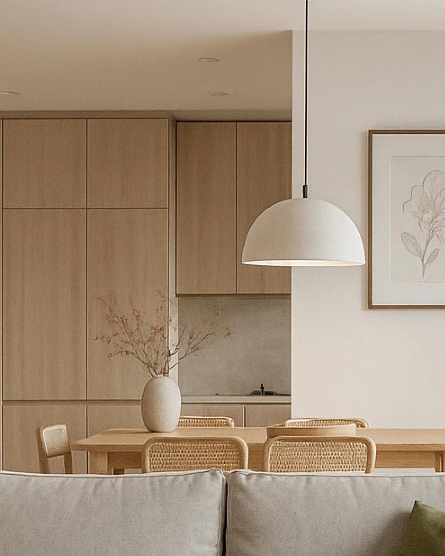 🦚🤎 Uma sala que celebra a simplicidade e o conforto. 
Projeto de abertura de parede para openspace cozinha e sala 
#designstudio #designparatodos #ikealovers #ikeaportugal #salajantar #salajantarmoderna #salajantardecorada #saladecorada #designin