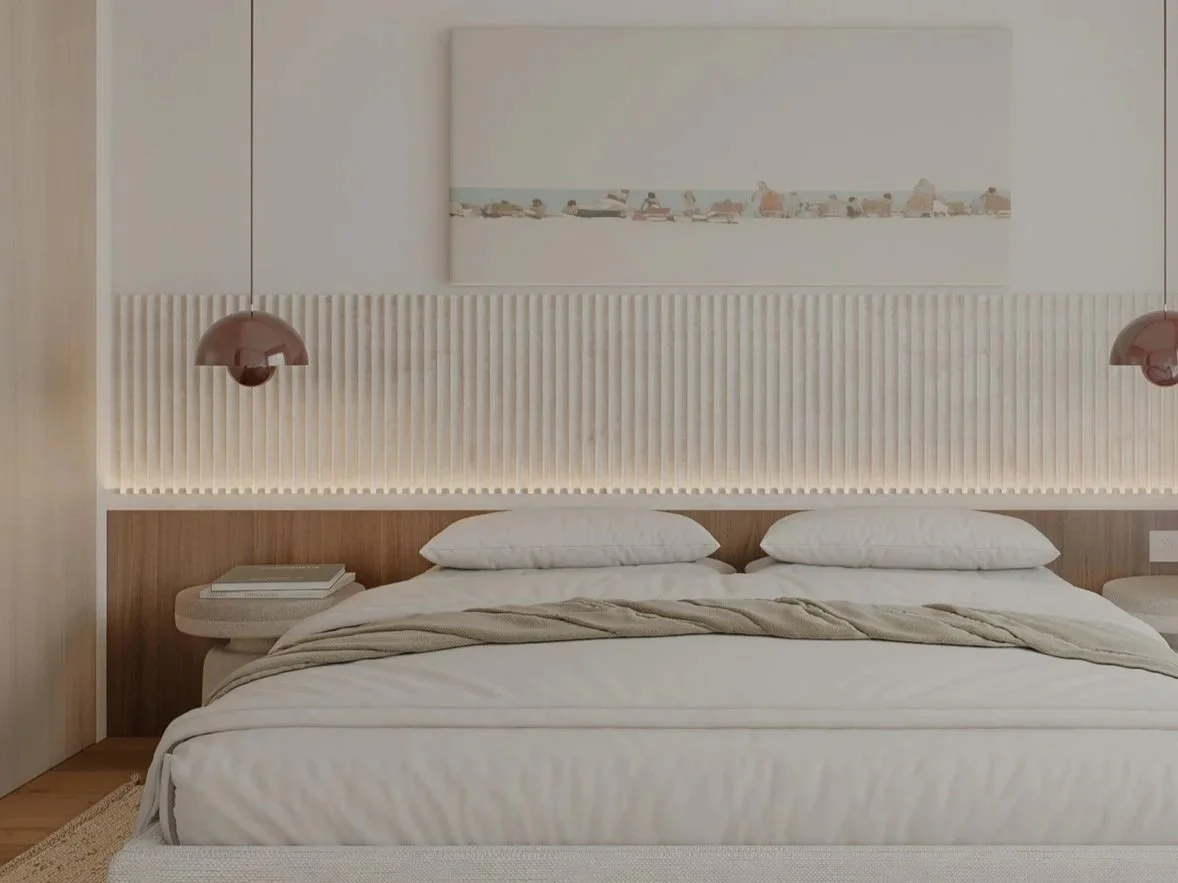 projeto de quarto moderno com iluminaçao sensorial