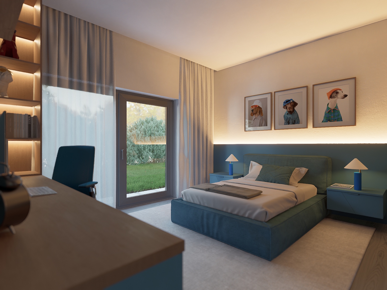 Quarto jovem design moderno funcional