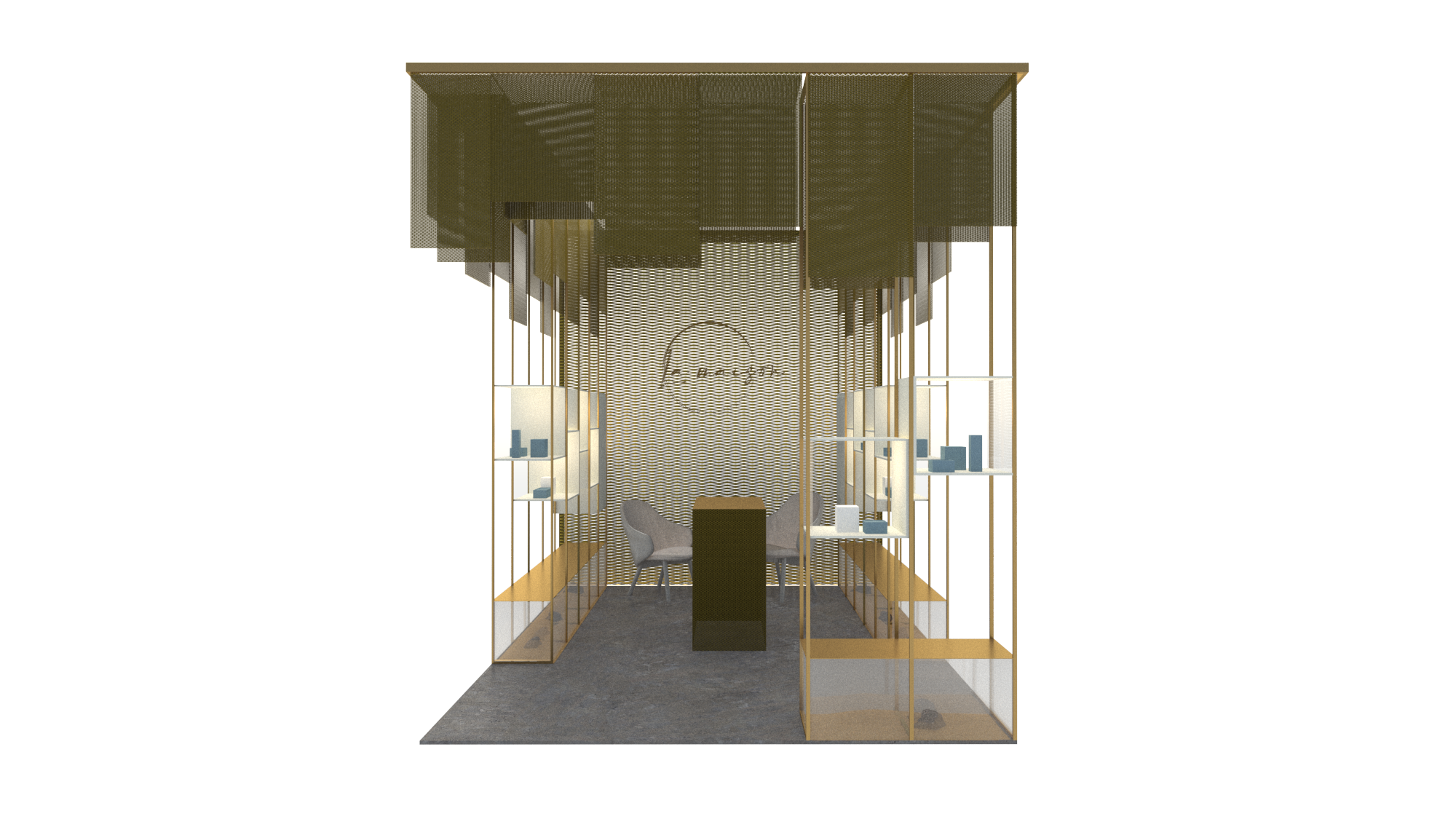 3D de design de loja corredor centro comercial