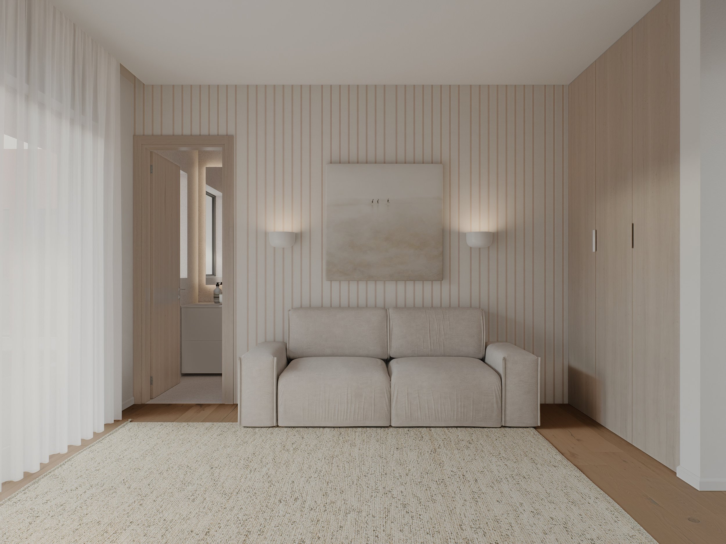 Escritorio com sofa cama para receber hospedes