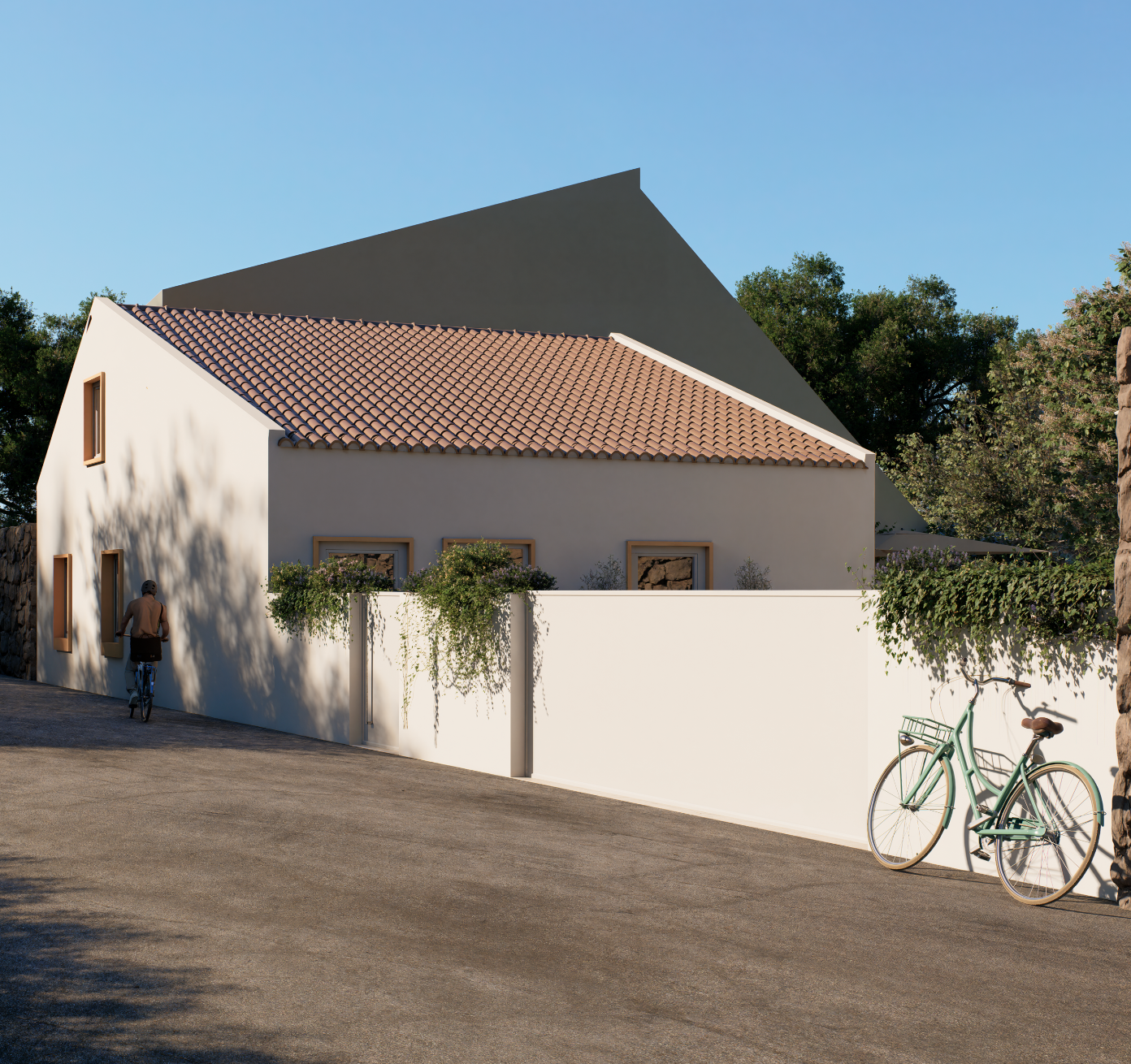 Exterior remodelado e portão moradia design moderno