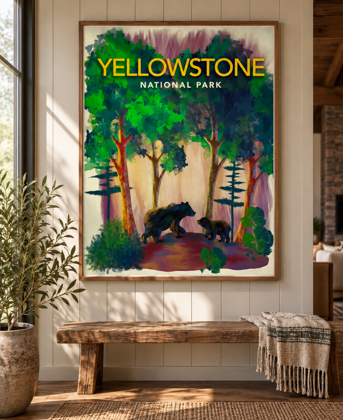 Cozy Yellowstone Lodge Poster Interior.png