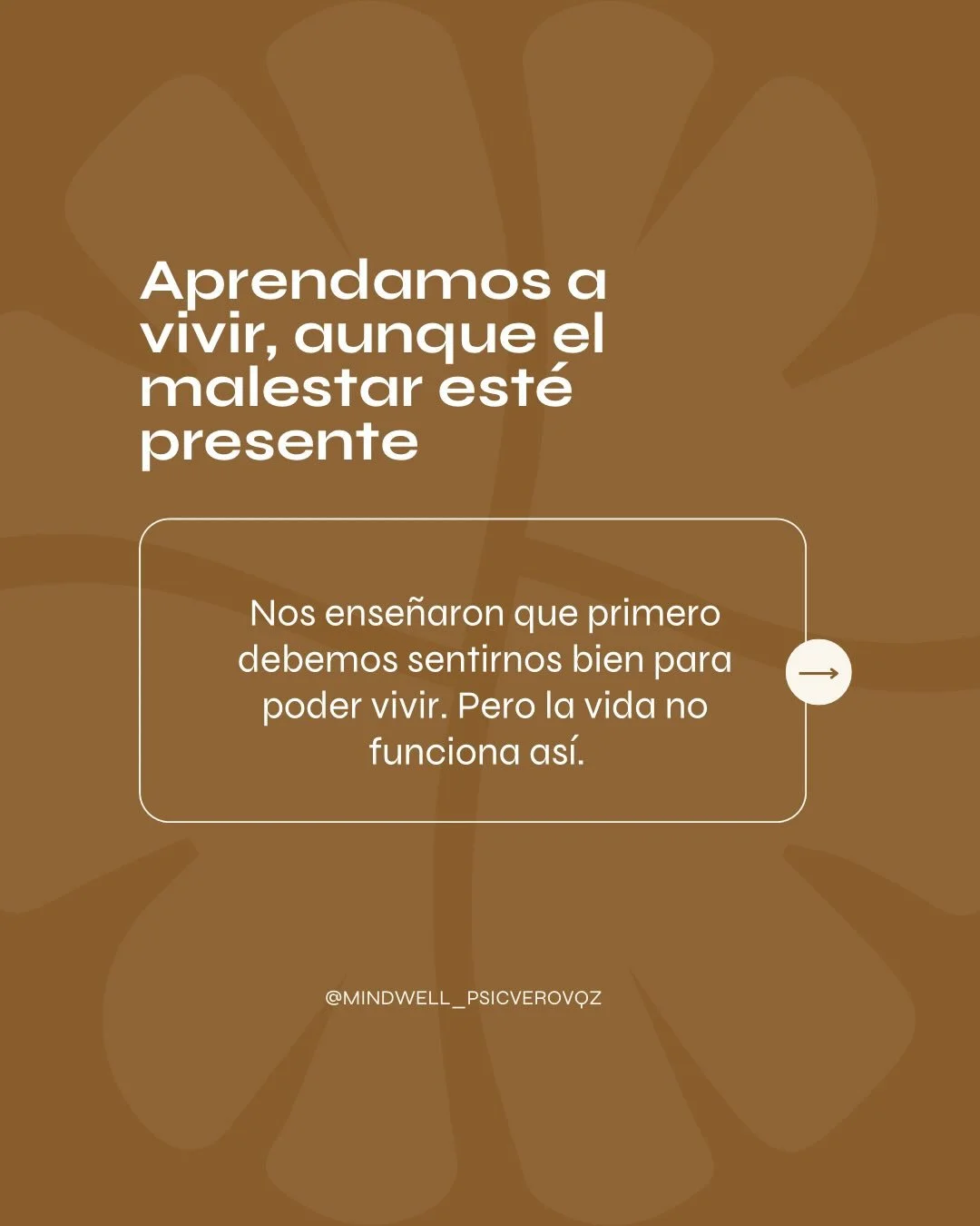 Es normal decir : &ldquo;cuando me sienta mejor voy a empezar&hellip;&rdquo;

Cuando ya no tenga ansiedad. 
Cuando ya no me duela. 
Cuando ya no tenga miedo.

Pero la realidad es que la vida no empieza despu&eacute;s del malestar, sino junto a &eacut