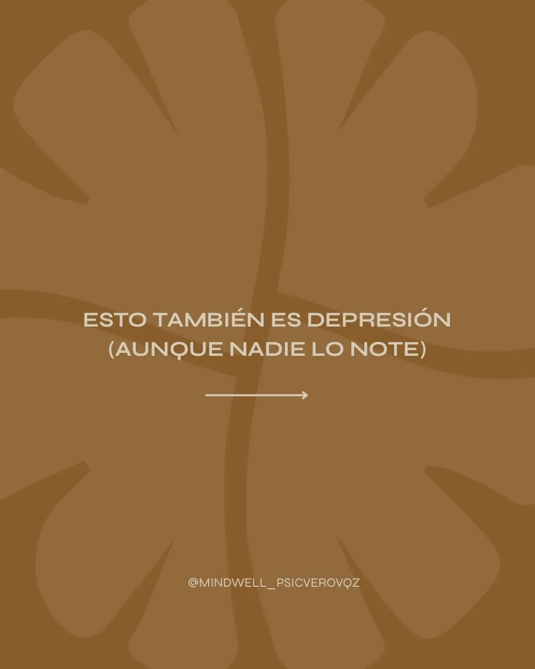 En el D&iacute;a Mundial de la Lucha contra la Depresi&oacute;n quiero recordarte de lo importante que es tomar en serio estos s&iacute;ntomas. 

La depresi&oacute;n es un trastorno serio y tratable. 

No es una falta de voluntad, no es debilidad, no