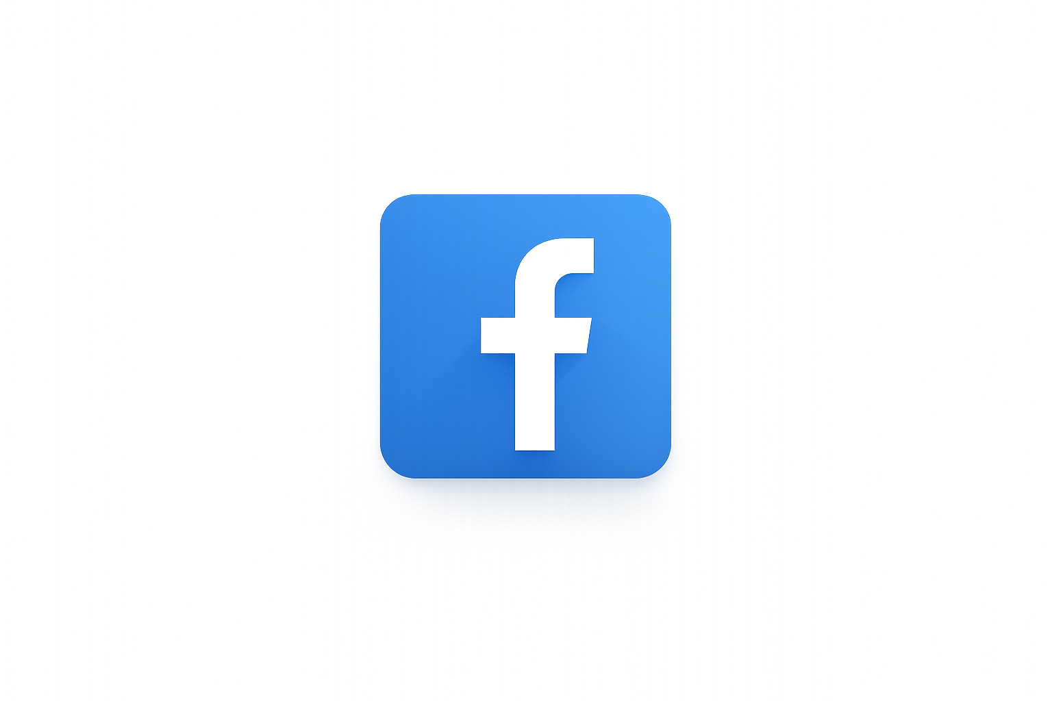 Blue Facebook logo icon on a gray background.