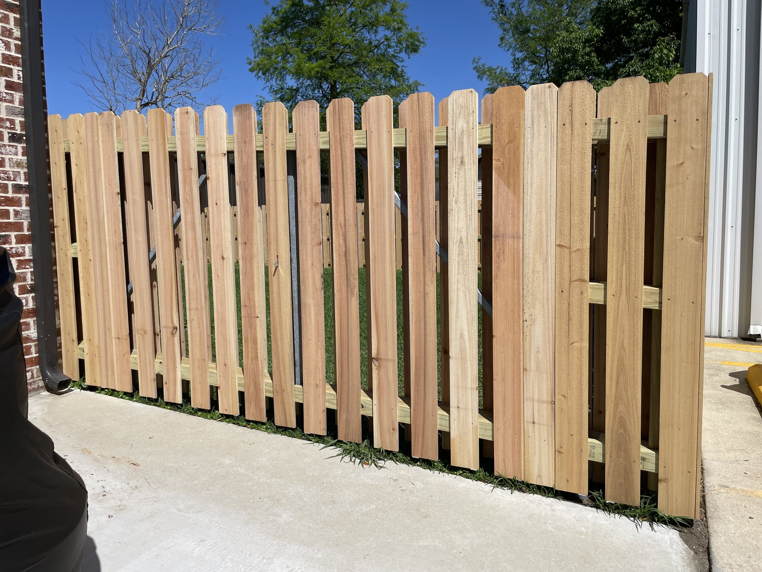 custom double gate with galvanized steel welded frame heavy duty hidden hinges and latch
