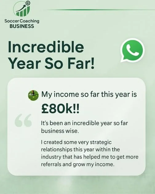One of our coaches just hit &pound;80k this year by building the right systems, creating powerful relationships, and learning how to grow his coaching business strategically.

This isn&rsquo;t luck &mdash; it&rsquo;s a proven framework we teach insid