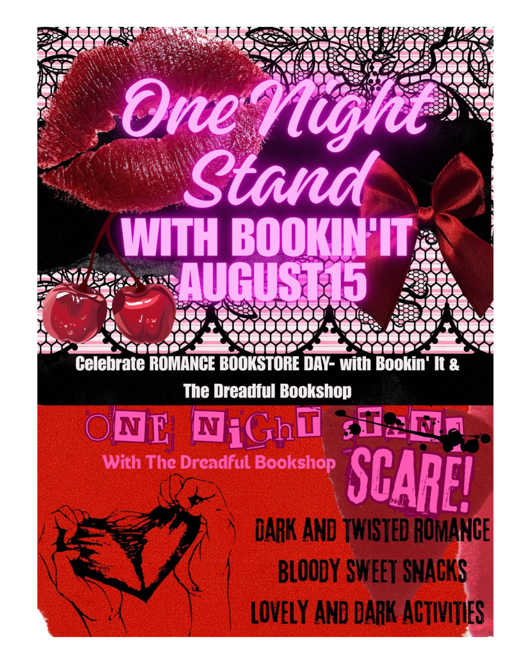 One Night Stand. One Night Scare. Romance Book Store Day. 