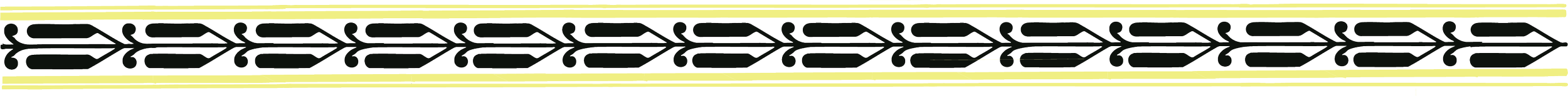 Line of black arrows pointing to the right with some green accents, against a white background with yellow highlights at the top and bottom.