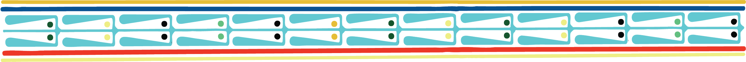 Close-up view of a printing circuit board with multiple blue and black electronic components and colored traces.