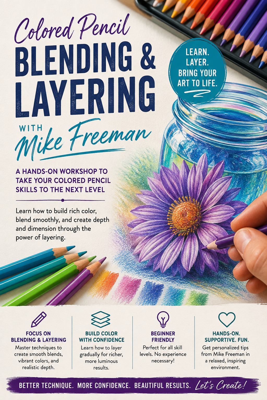 Colored pencil: Layering and Blending 9/11 @ 5:30