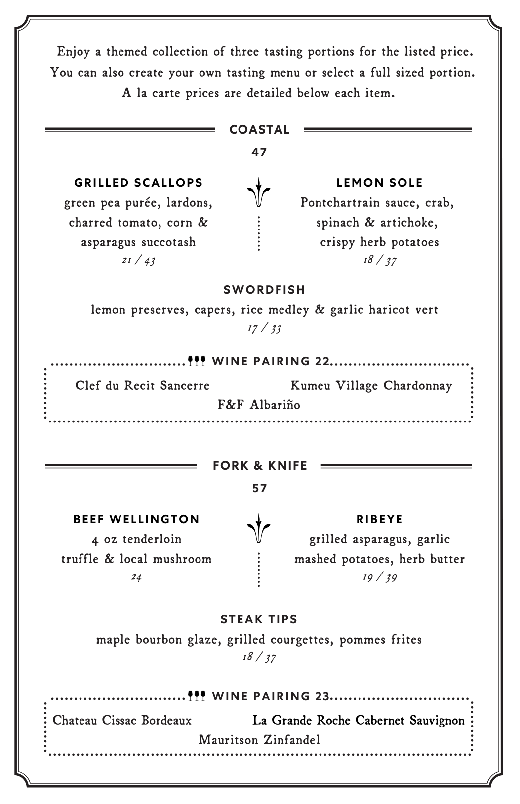 Dinner Menu - Summer & Fall 2025
