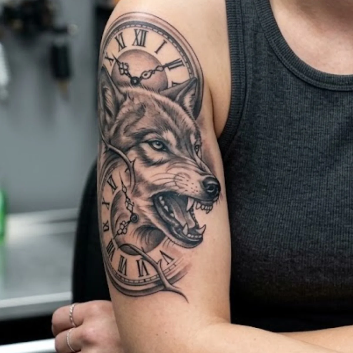 black and gray realism wolf tattoo.jpg