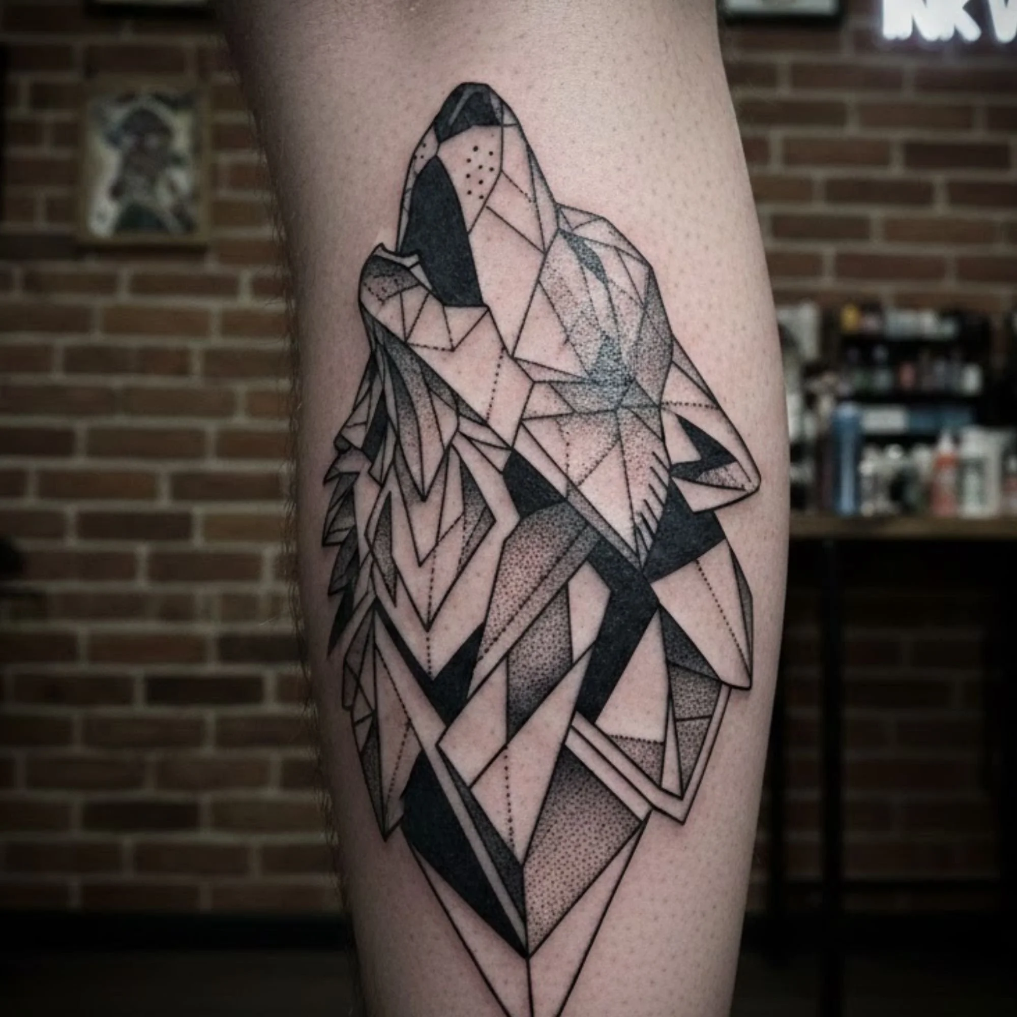 Geometric Wolf Tattoos