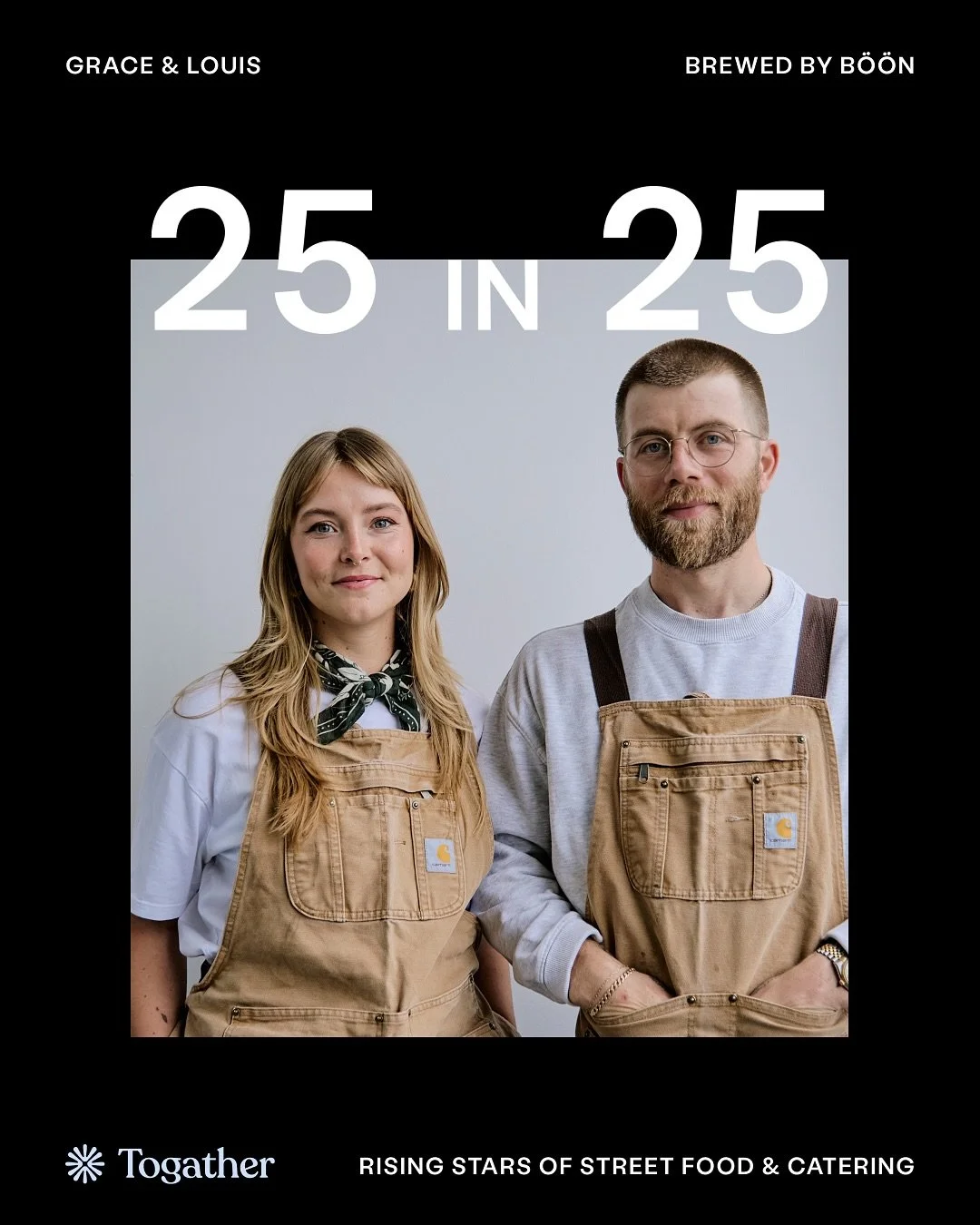Afew weeks back we had an email from @togatherevents_  team saying that we had been selected for the 25 in 25!

What an absolute honour to be recognised for the blood, sweat and tears we have put into @brewedbyboon over the last 12 months. The email 