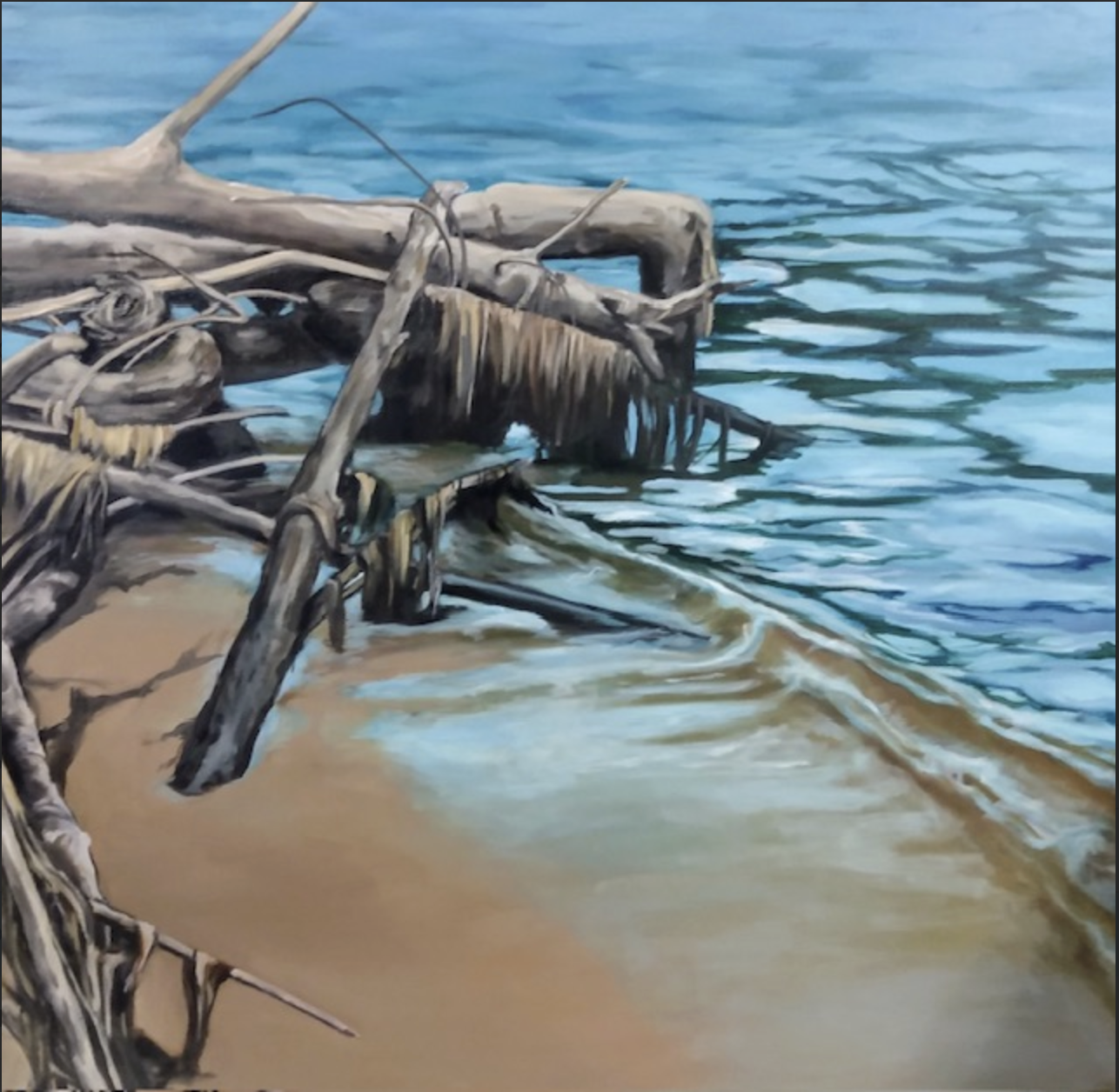 Jeanine Hill-Soldner  MISSISSIPPI RIVERBAD
Oil on Canvas
36" W x 36" H
$2,300