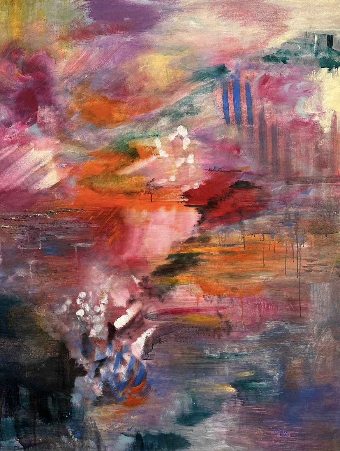 Carol Nies Bilder  - BLISS 
Acrylic
 48”W x 60”H 
$8,800