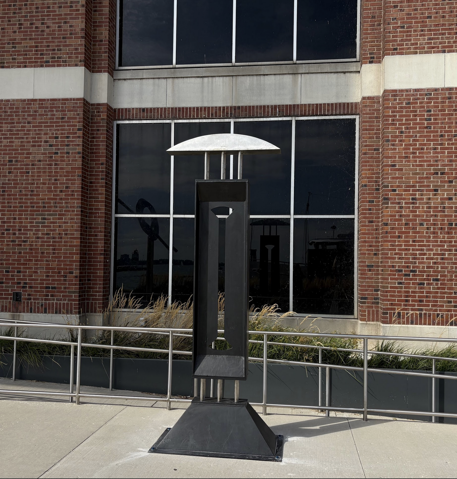 Brian Monaghan - TOTEM 
Stainless steel and steel painted black
46”W x 26”D x 115”H 
800 lbs - OUTDOORS
$18,500