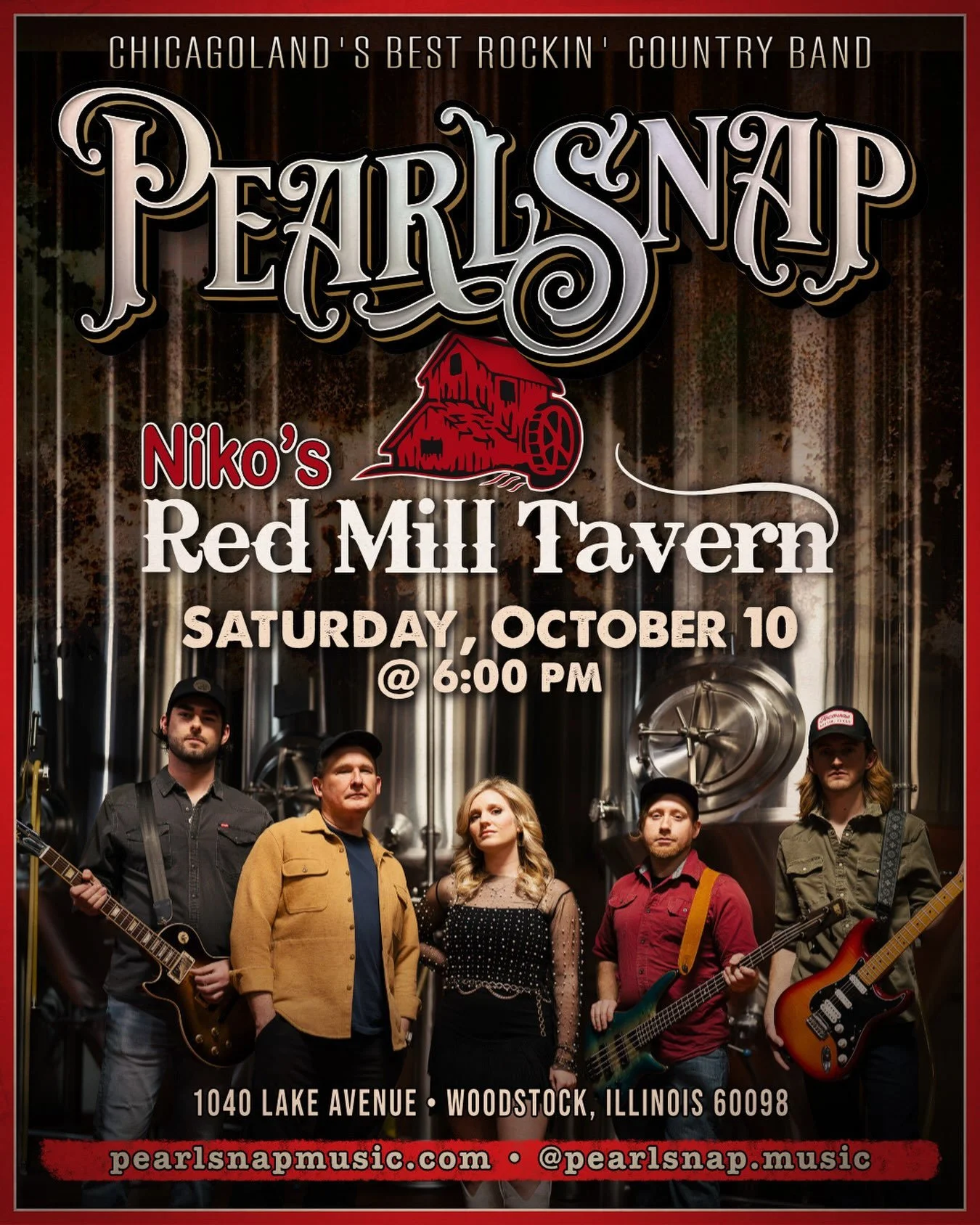 Come grab a drink, enjoy some live music, and hang with us at Nikos Tavern on Saturday, October 10th at 6pm! 🍁🍺 @nikosredmilltavernwoodstock 

#livemusic #countryband #fallfestivities